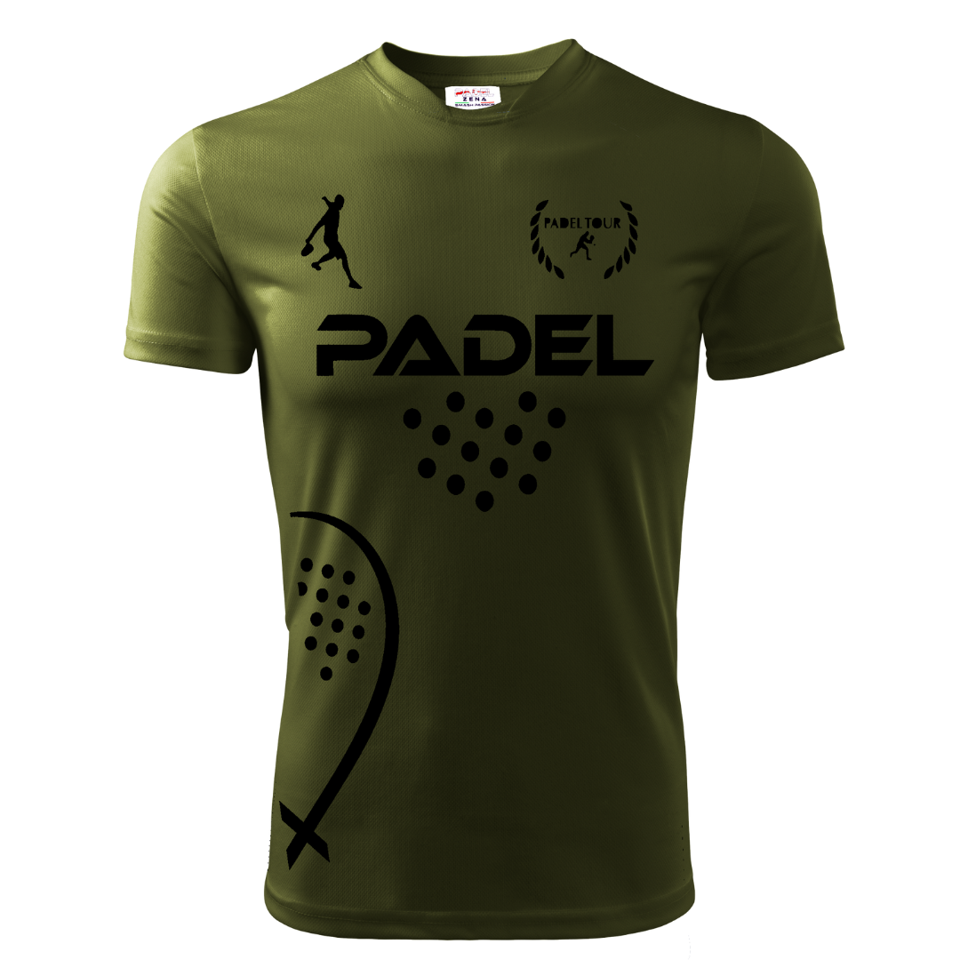 T-Shirt Padel1 OLIVE | Vert/Or/Noir