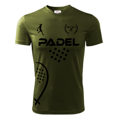 T-Shirt Padel1 OLIVE | Vert/Or/Noir