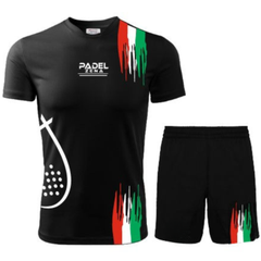 Completo Tecnico Padel Uomo – KIT Rainbow01 – Maglia e Short Dry Fit Made in Italy"