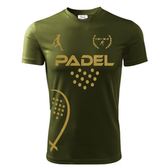 T-Shirt Padel1 OLIVE | Vert/Or/Noir