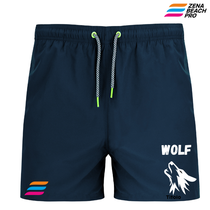 Costume Uomo Wolf Zena Beach Pro – Spirito Libero, Design Selvaggio