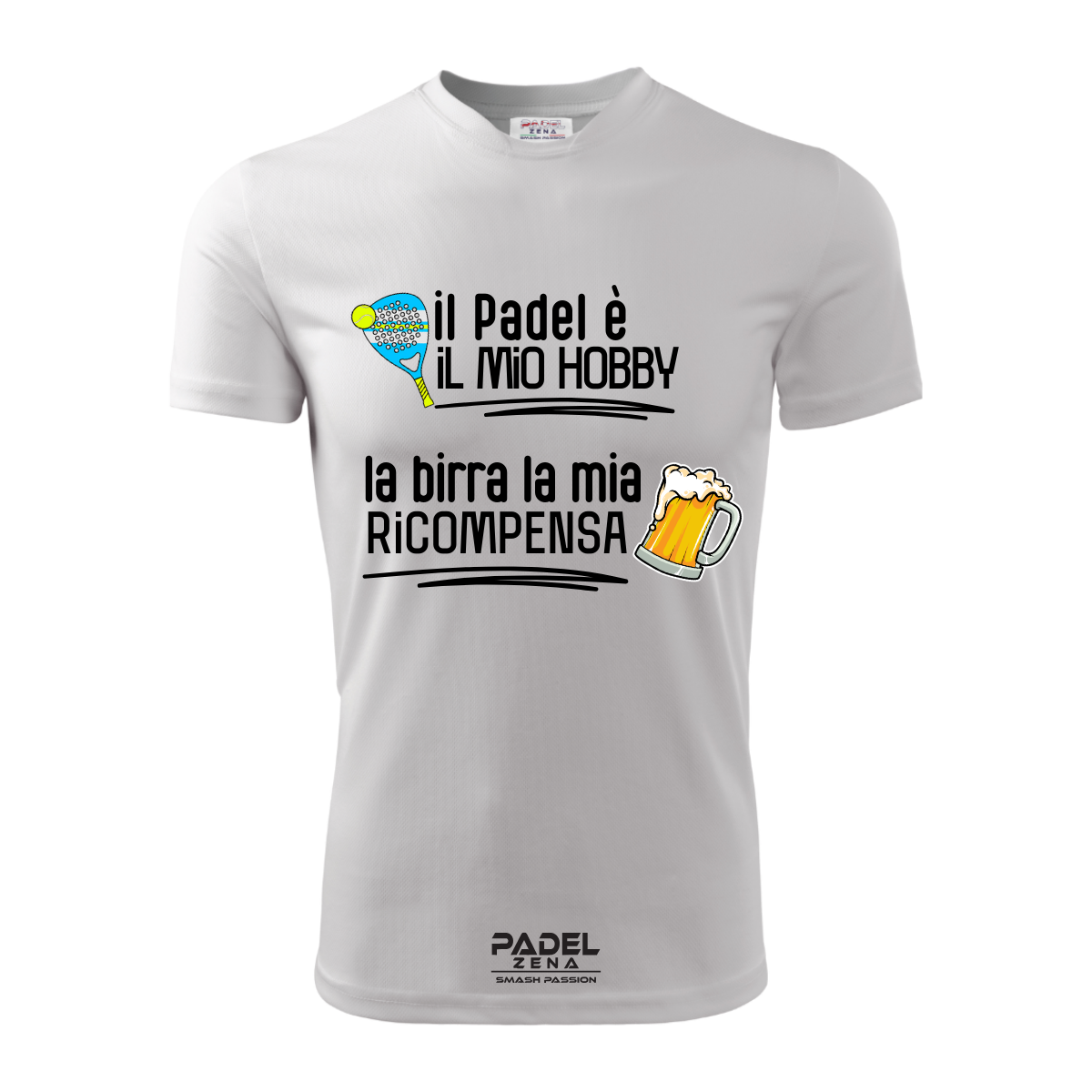 T-shirt cotone Birra Padel – per chi festeggia ogni punto con una birra Zena Padel