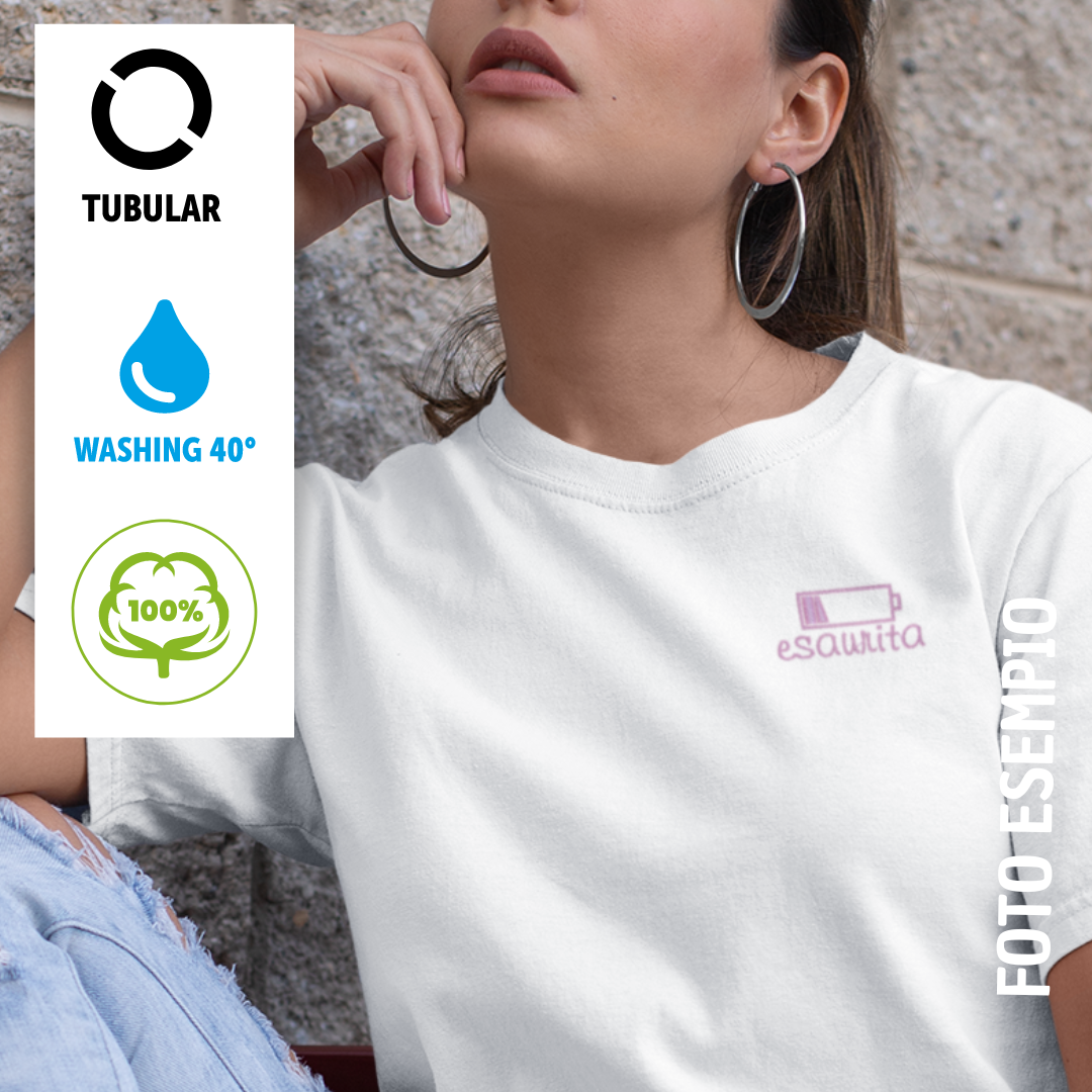 T-Shirt Cotone Ricamata Donna ESAURITA - Zena Padel