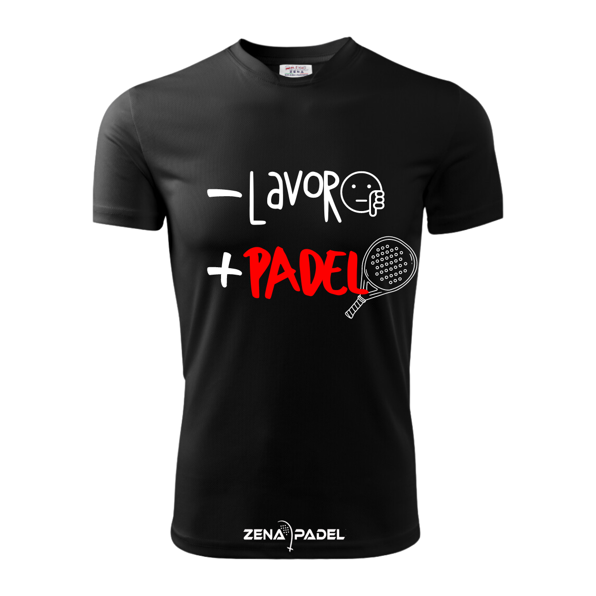 T-Shirt Cotone MENO LAVORO - Zena Padel