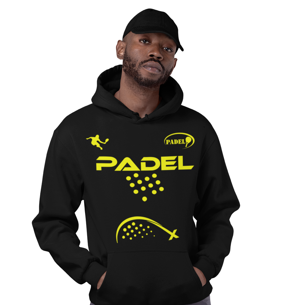 Felpa padel Black – hoodie tecnica unisex con cappuccio Zena Padel