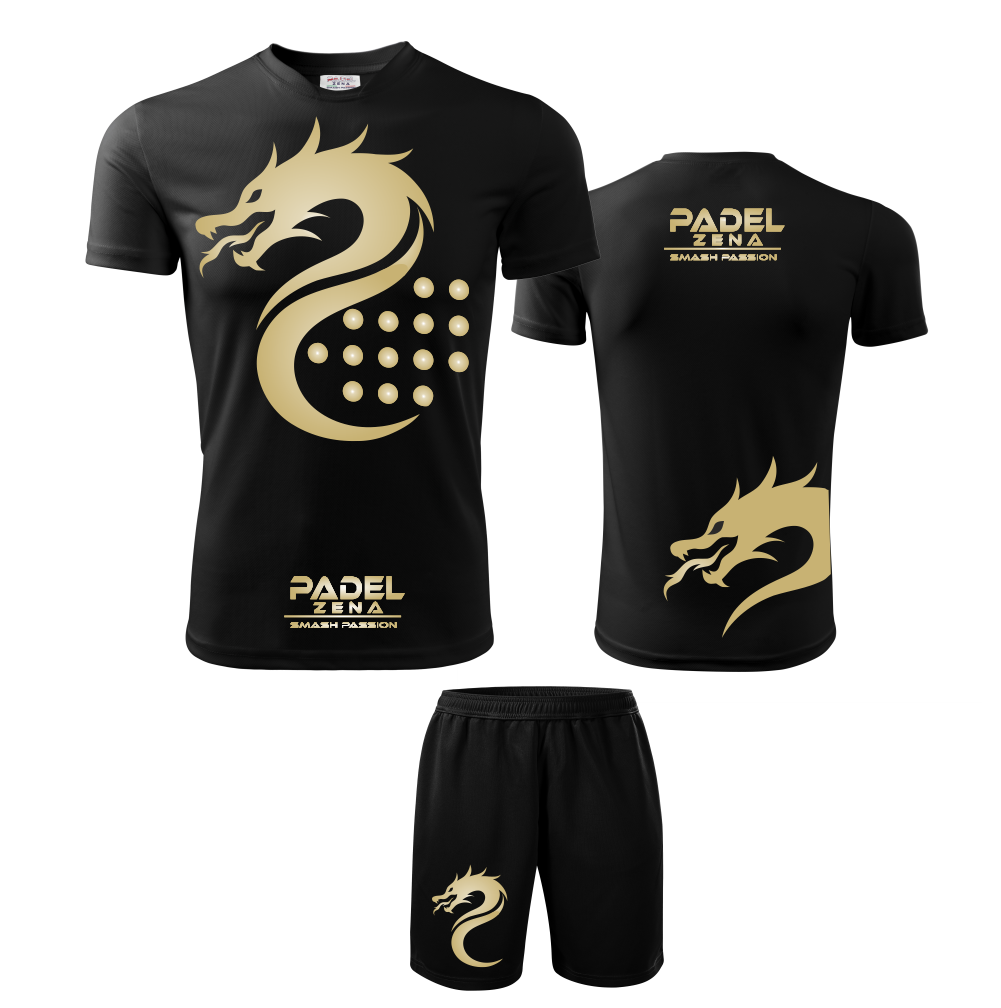 Completo Padel Dragon – Maglia Tecnica + Short Uomo – Made in Italy
