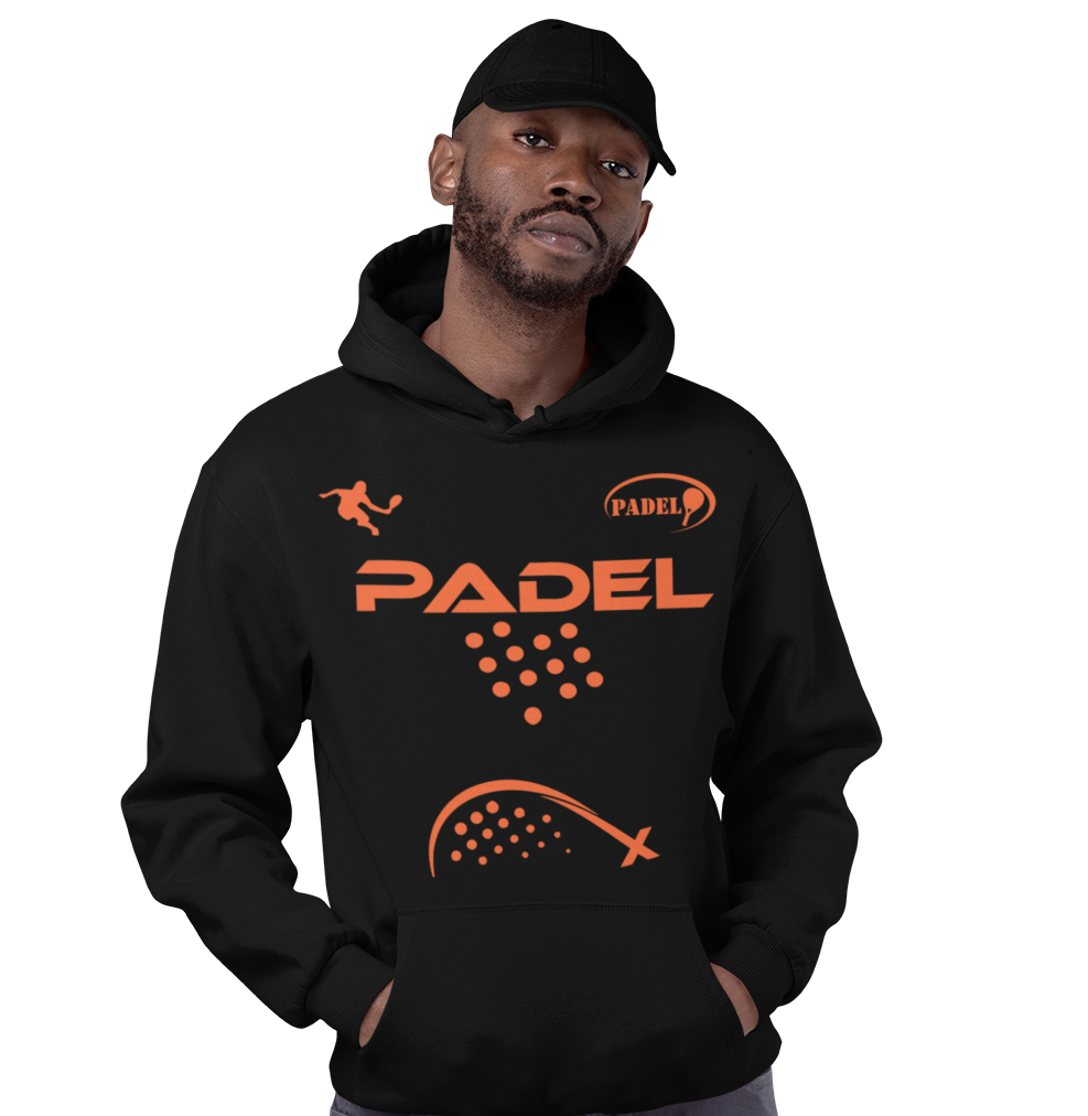 Felpa Padel Black – Hoodie Tecnica Unisex – Made in Italy