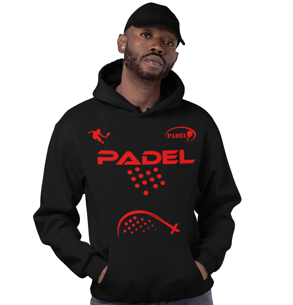 Felpa Padel Black – Hoodie Tecnica Unisex – Made in Italy